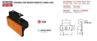 YAN ISARET LAMBASI SIDE MARKER LAMBA BÜYÜK LEDLİ SARI 24V KORUMALI BRAKETLI resmi