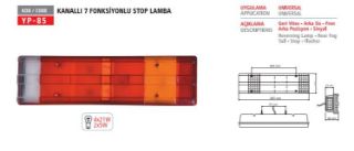 STOP LAMBASI KANALLI SAĞ AMP SOKETLI PLAKASIZ MERCEDES ATEGO I-II / AXOR  / KISA TİP 470MM / 7 FONKSİYONLU resmi