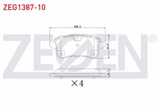 FREN BALATA ARKA RENAULT MEGANE IV 1.5 DCI 2016-/ 1.2 TCE 2016- / TALISMAN 1.5 DCI 2015- / TALISMAN 1.6 DCI 2015- (ELEKTRONIK EL FRENI OLAN ARACLAR ICIN) resmi