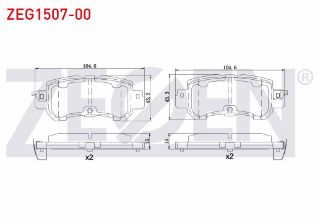FREN BALATA İKAZLI ARKA MAZDA CX-3 1.5 D 4X4 2016- / CX-5 (KE,GH) 4X4 2.0 2011- / CX-5 (KE,GH) 2.2 D 4X4 2011- resmi