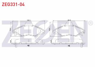 FREN BALATA ÖN İKAZLI FORD ESCORT VII 1.3 1995-1999 / ESCORT VII 1.4 1995-1999 / ESCORT VII 1.6 16V 1995-1999 / ESCORT VII 1.8İ 1995-1999 resmi
