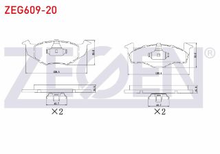 FREN BALATA ÖN VW POLO 1.4 1994-1999/ 1.4 TDI 1994-1999/ GOLF III 1.4İ 1991-1999/ GOLF III 1.6İ 1991-1999/ POLO 1.4 1999-2001/ POLO 1.4 TDI 1999-2001/ POLO CLASSIC 1.4 1995-2001 resmi