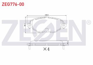 FREN BALATA ÖN FORD MONDEO III 1.6İ 16V 2000-2007/ MONDEO III 2.0 TDCI 2000-2007/ MONDEO III 2.0İ 16V 2000-2007/ X-TYPE 2.0İ 2001-2009/ X-TYPE 2.0 D 2006-2009/ X-TYPE 2.5İ 2001-2009 resmi