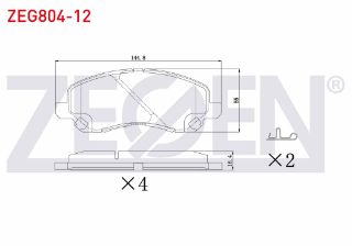 FREN BALATA ÖN İKAZLI MİTSUBİSHİ LANCER VII 1.6 2003-2007/ LANCER 2.0 2007- / LANCER 1.8 2007-/ ASX 1.6 16 JANT 2010-/ ASX 1.8 4X4 16 JANT 2010-/ JEEP COMPASS 2.0 CRD 2006-/ COMPASS 2.4İ 2006- resmi