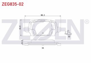 FREN BALATA ARKA İKAZLI OPEL COMBO C 1.3 CDTI 2001-2006 / COMBO C 1.7 CDTI 2001-2006 / COMBO C 1.7 CDTI 2001-2006 resmi