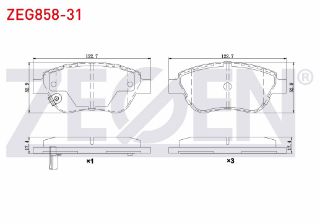 FREN BALATA ÖN İKAZLI OPEL CORSA D 1.2 2006-2014 / CORSA D 1.0 75 HP 2006-2014 resmi