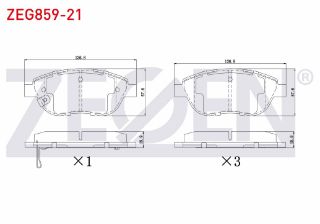 FREN BALATA ÖN İKAZLI OPEL CORSA D 1.3 CDTI 90 HP 2006-2014 / CORSA D 1.4 90 HP 2006-2014 / FIAT 500L 1.3 MJT 2012-/ 500L 1.4 2012-/ GEELY EMGRAND EC7 1.5 2010-2014 resmi