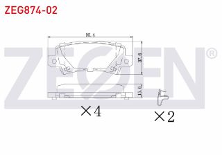 FREN BALATA ARKA İKAZLI TOYOTA COROLLA 1.4 VVT-I 2002-2007/ COROLLA 1.6 VVT-I 2002-2007/ COROLLA 1.4 D-4D 2002-2007/ COROLLA VERSO 1.6 2004-2009/ COROLLA VERSO 2.0 D-4D 2004-2009 resmi