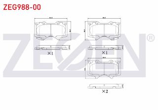 FREN BALATA ÖN İKAZLI TOYOTA HI-LUX VIII REVO PİCK UP 2.4 D 4X2 ESPLI 2015- / HI-LUX PİCK UP 2.5 D 2005-2008 / LAND CRUISER (J12) 3.0 D - 4.0İ 2002-2008 / MİTSUBİSHİ PAJERO IV 3.2 TD 2007- resmi