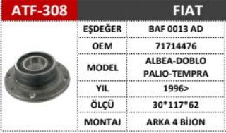 BAF0013 - TMP 0424 ARKA TEKER PORYALI RULMAN .. ( TEMPRA - TİPO - ALBEA ) resmi