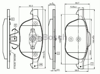 FREN BALATASI ÖN CMAX  10> CMAX  03> FOCUS II 04> FOCUS III 11> KUGA 13> KUGA 08> TOURNEO CONNECT 13> TRANSİT CONNECT 13> / MAZDA 3 03> MAZDA 3 09> MAZDA 5 05> MAZDA 5 10> / S40 04> V40 12> V50 04> C30 06> C70 05> resmi