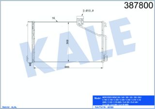 KLİMA RADYATÖRÜ MERCEDES BENZ (C-CLASS) W203/S203 C160, C180, C200, C220, C230, C240, C270, C320, C200/220/270CDI, 32-55AMG 00<08 CLK (C209, A209) 200, 240, 270, 320, 500 02<10 (AT/MT) KURUTUCU İLE [BRAZING AL/AL] [645×368×16] resmi